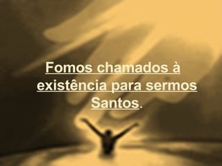 Fomos chamados à existência para sermos Santos . 