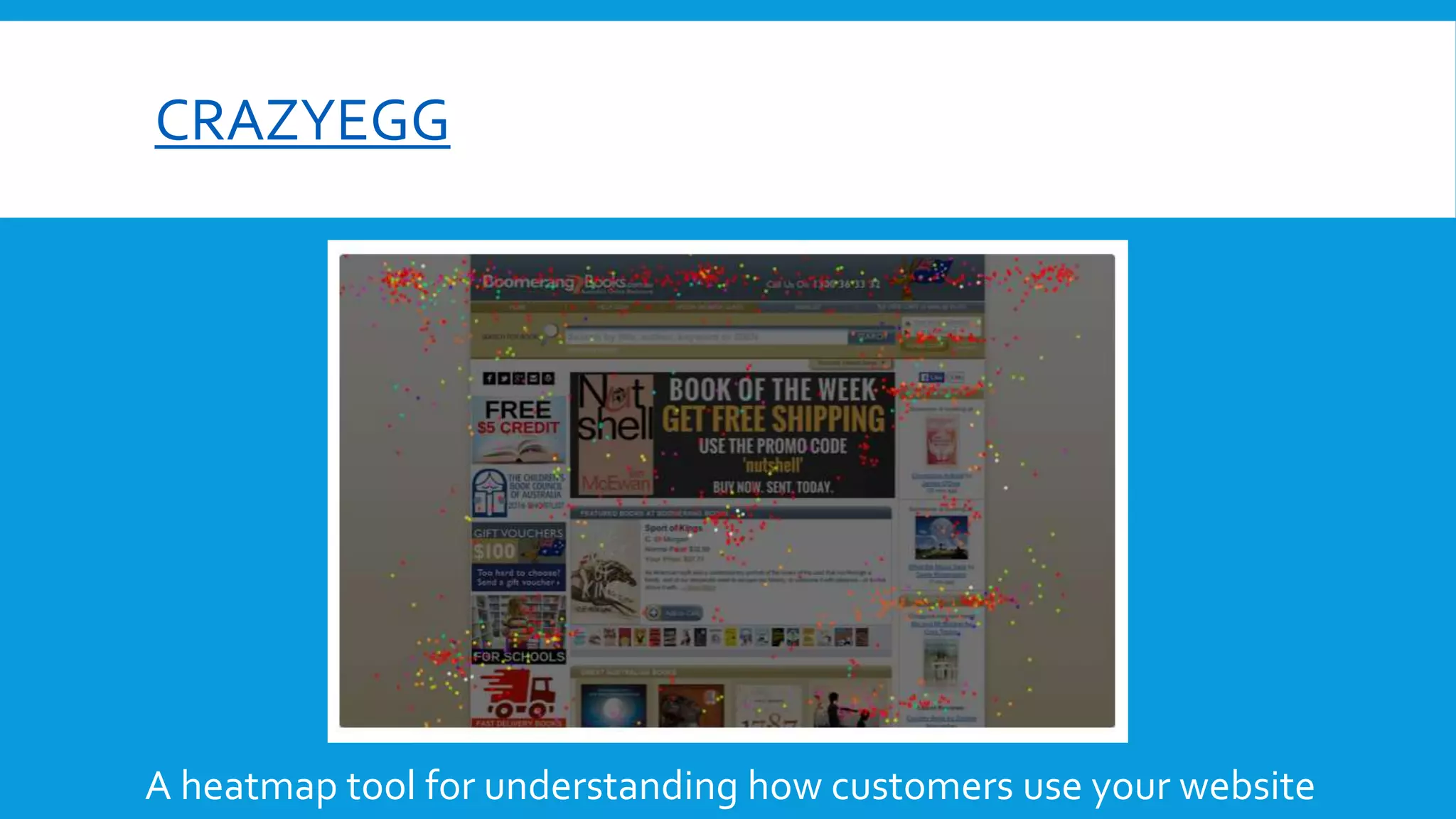 CRAZYEGG
A heatmap tool for understanding how customers use your website
 