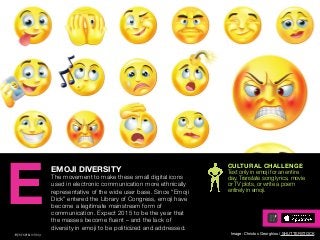 AGENCY OF RELEVANCE
EMOJI DIVERSITY
The movement to make these small digital icons
used in electronic communication more e...