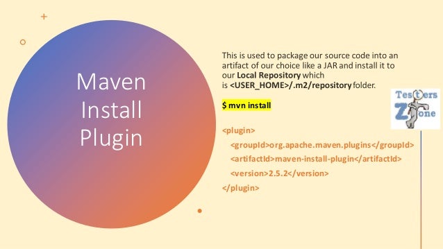 Maven
Install
Plugin
$ mvn install
<plugin>
<groupId>org.apache.maven.plugins</groupId>
<artifactId>maven-install-plugin</artifactId>
<version>2.5.2</version>
</plugin>
 
