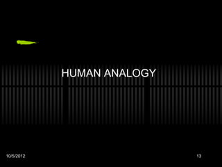 HUMAN ANALOGY




10/5/2012                   13
 