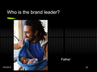 Who is the brand leader?




                               Father

10/5/2012                               22
 