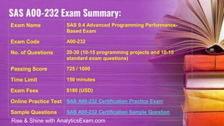 A00-232 | How to Prepare for SAS Advanced Programming Professional Exam ...