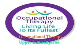 Occupational Therapy
Upper Limb Injuries
 