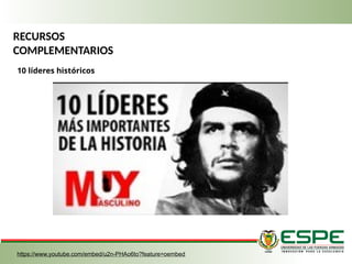 RECURSOS
COMPLEMENTARIOS
10 líderes históricos
https://www.youtube.com/embed/u2n-PHAo6to?feature=oembed
 