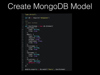 Create MongoDB Model
 