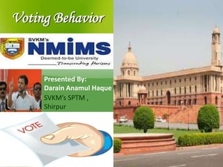 VOTING BEHAVIOUR IN INDIA | PPTX