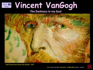 Vincent VanGogh
The Darkness in my Soul
First created Apr 2007. Version 2.0 - 15 May 2019. Daperro. London.
Self-Portrait with Straw Hat (Detail). 1887
 