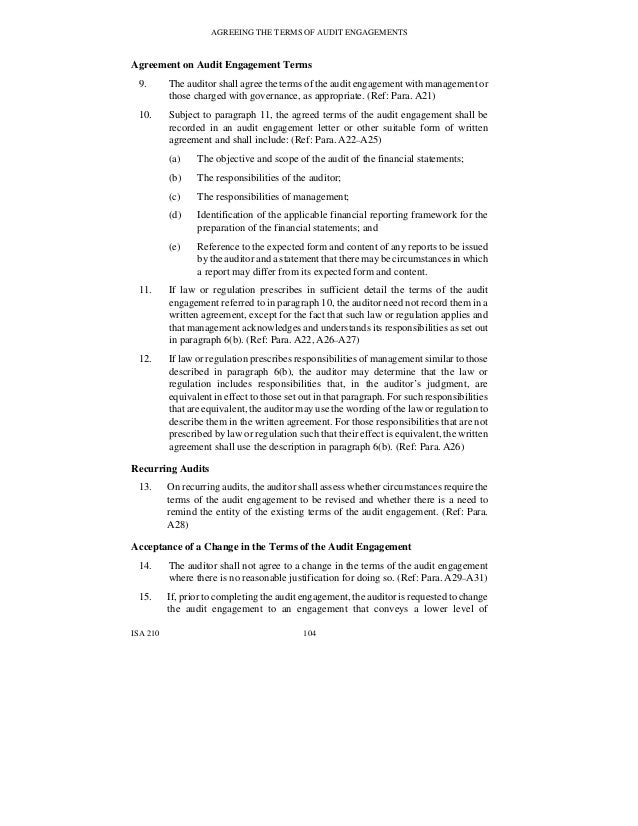 A009 2010 Iaasb Handbook Isa 210