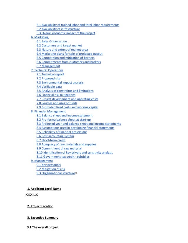 USDA Example Business Plan PDF USDA Example Business Plan PDF