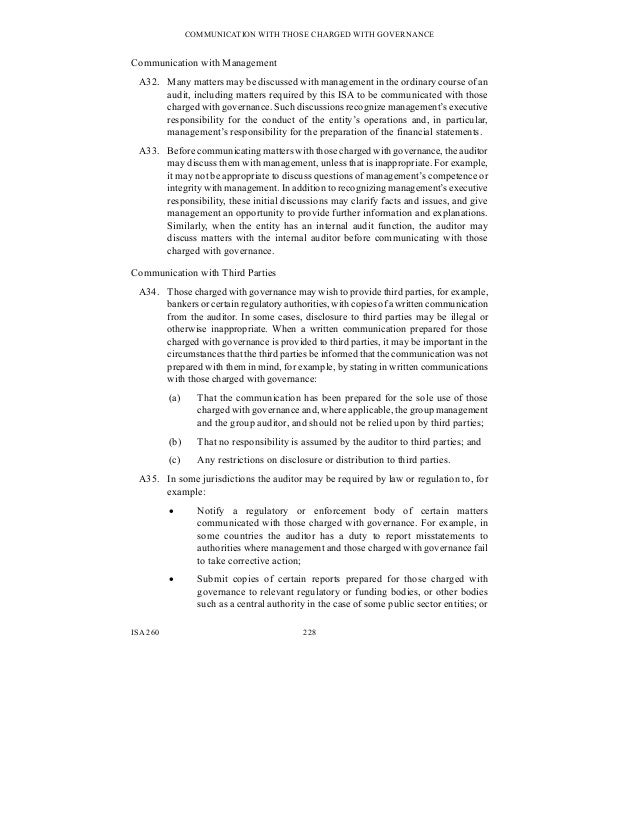 management isa 265 letter A014 260 handbook iaasb isa 2010