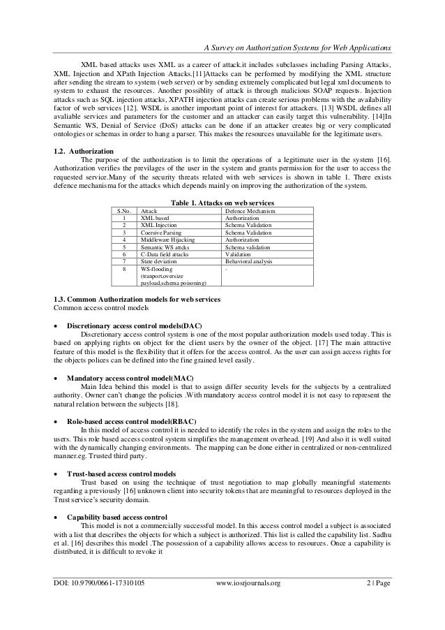A Survey on Authorization Systems for Web Applications