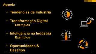 2CUSTOMER© 2018 SAP SE or an SAP affiliate company. All rights reserved. ǀ
• Tendências da Indústria
• Transformação Digital
Exemplos
• Inteligência na Indústria
Exemplos
• Oportunidades &
Desafios
Agenda
 