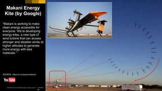 CUSTOMER© 2018 SAP SE or an SAP affiliate company. All rights reserved. ǀ
44
Makani Energy
Kite (by Google)
“Makani is working to make
clean energy accessible for
everyone. We’re developing
energy kites, a new type of
wind turbine that can access
stronger and steadier winds at
higher altitudes to generate
more energy with less
materials.”
SOURCE: https://x.company/makani/
 