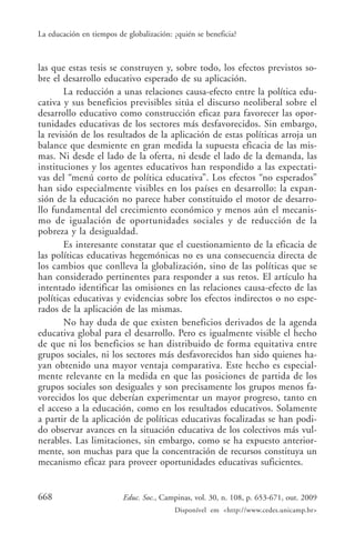 La educación en tiempos de la globalización | PDF