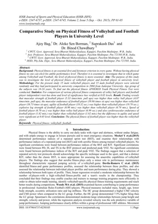 Comparative Study on Physical Fitness of Volleyball and Football ...