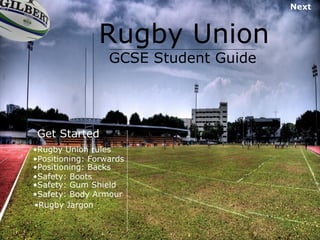 Rugby Union GCSE Student Guide Get Started 