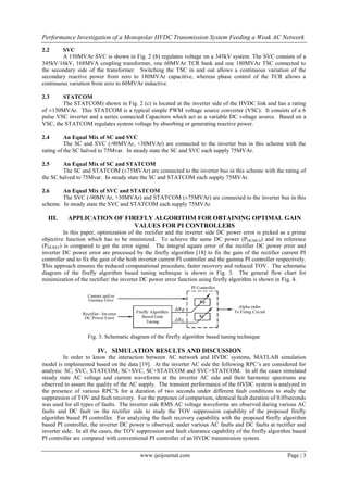 Performance Investigation of a Monopolar HVDC Transmission System ...
