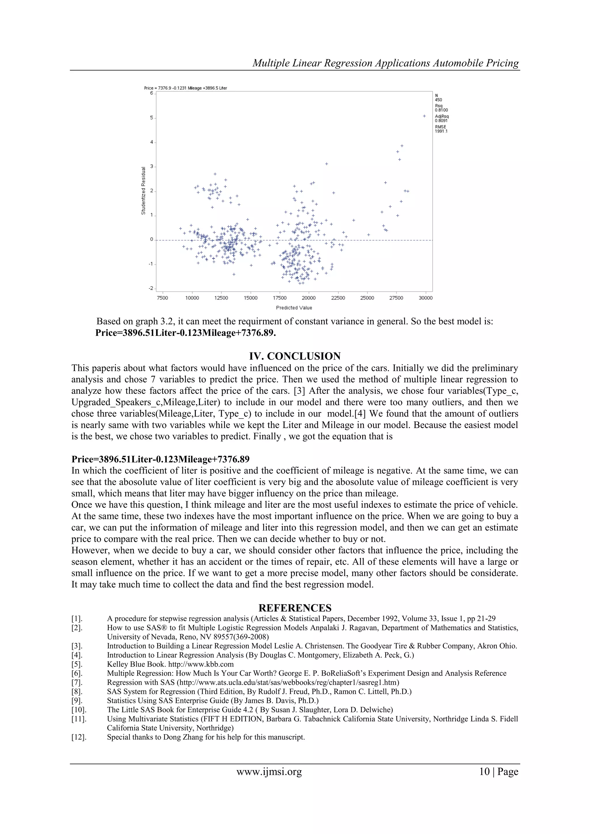 Multiple linear regression applications automobile pricing pdf