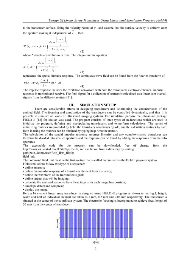Design of Linear Array Transducer Using Ultrasound Simulation Program ...