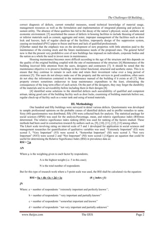 The Challenges of Building Maintenance in Nigeria (A Case Study of ...