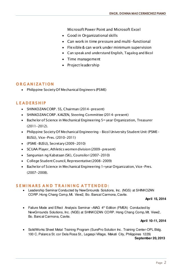 organizational skills resumes