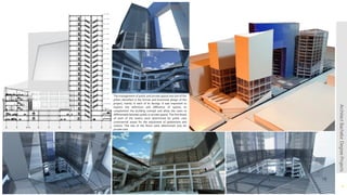 7
The management of public and private spaces was one of the
pillars identified in the formal and functional design of the
project, mainly in each of its facings. It was important to
express the definition and difference of spaces, to
complement the building concept and allow the users to
differentiate between public or private spaces. The first levels
of each of the towers were determined for public uses
(commercial areas) for the enjoyment of pedestrians and
visitors. The rest of the floors were determined only for
private uses.
ArchitectBachelorDegreeProjects
 