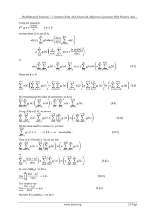 Oscillation of Solutions to Neutral Delay and Advanced Difference ...