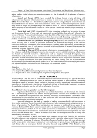 Impact of Road Infrastructure on Agricultural Development and Rural ...
