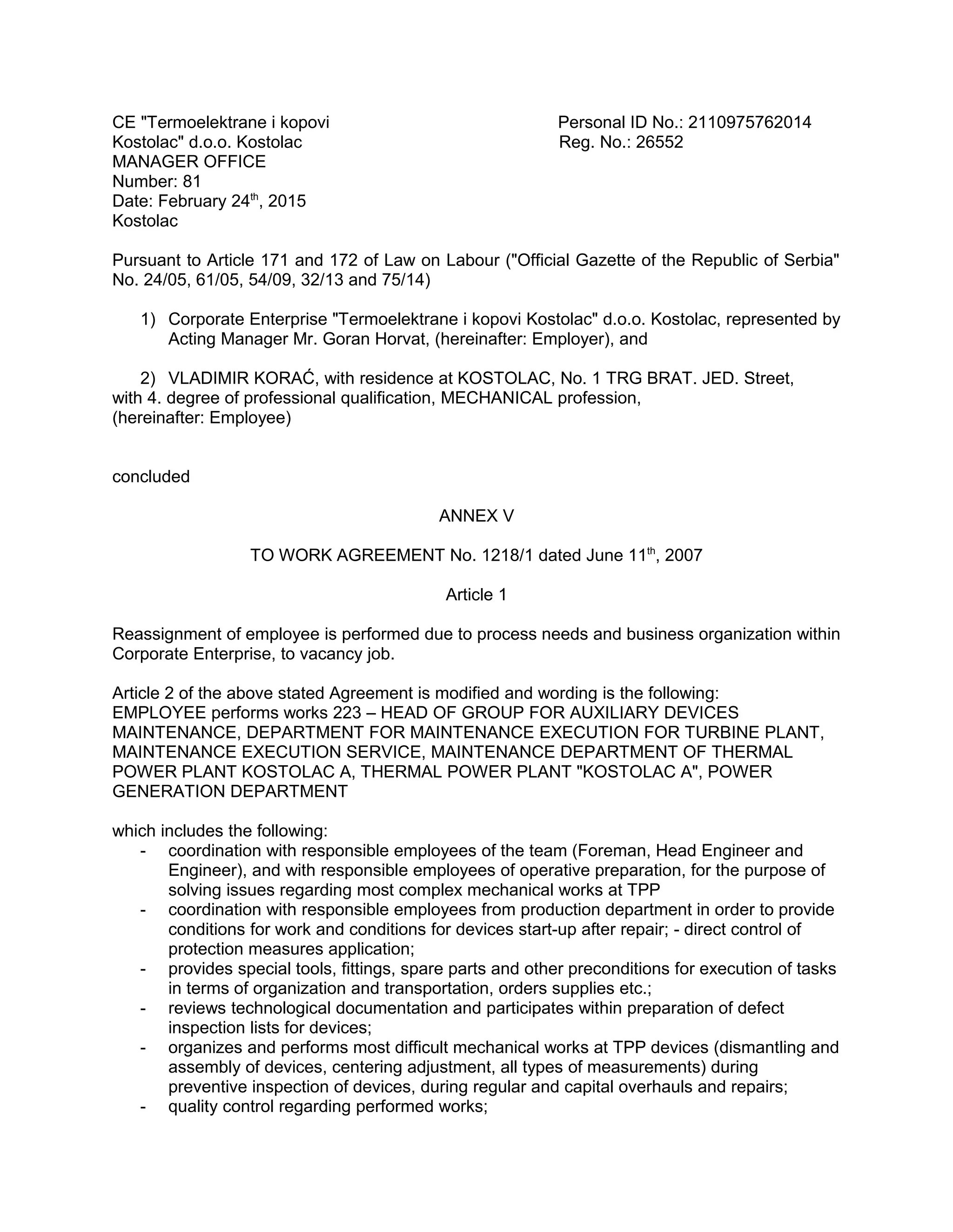Work agreement pdf