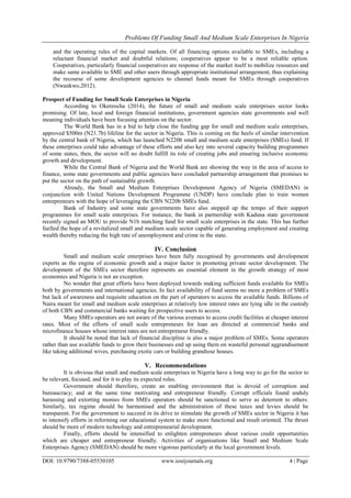 Problems Of Funding Small And Medium Scale Enterprises In Nigeria | PDF