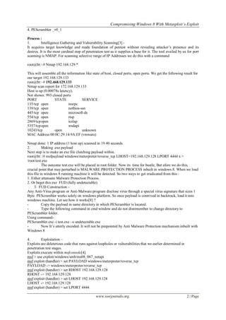 Compromising windows 8 with metasploit’s exploit | PDF