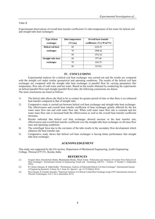 Experimental Investigation of a Helical Coil Heat Exchanger | PDF