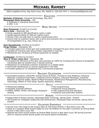 Michael Ramsey Resume | PDF