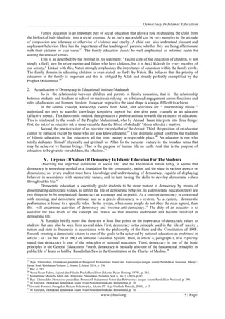 Democracy in Islamic Education | PDF