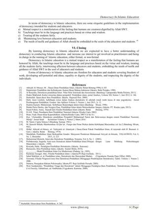 Democracy in Islamic Education | PDF