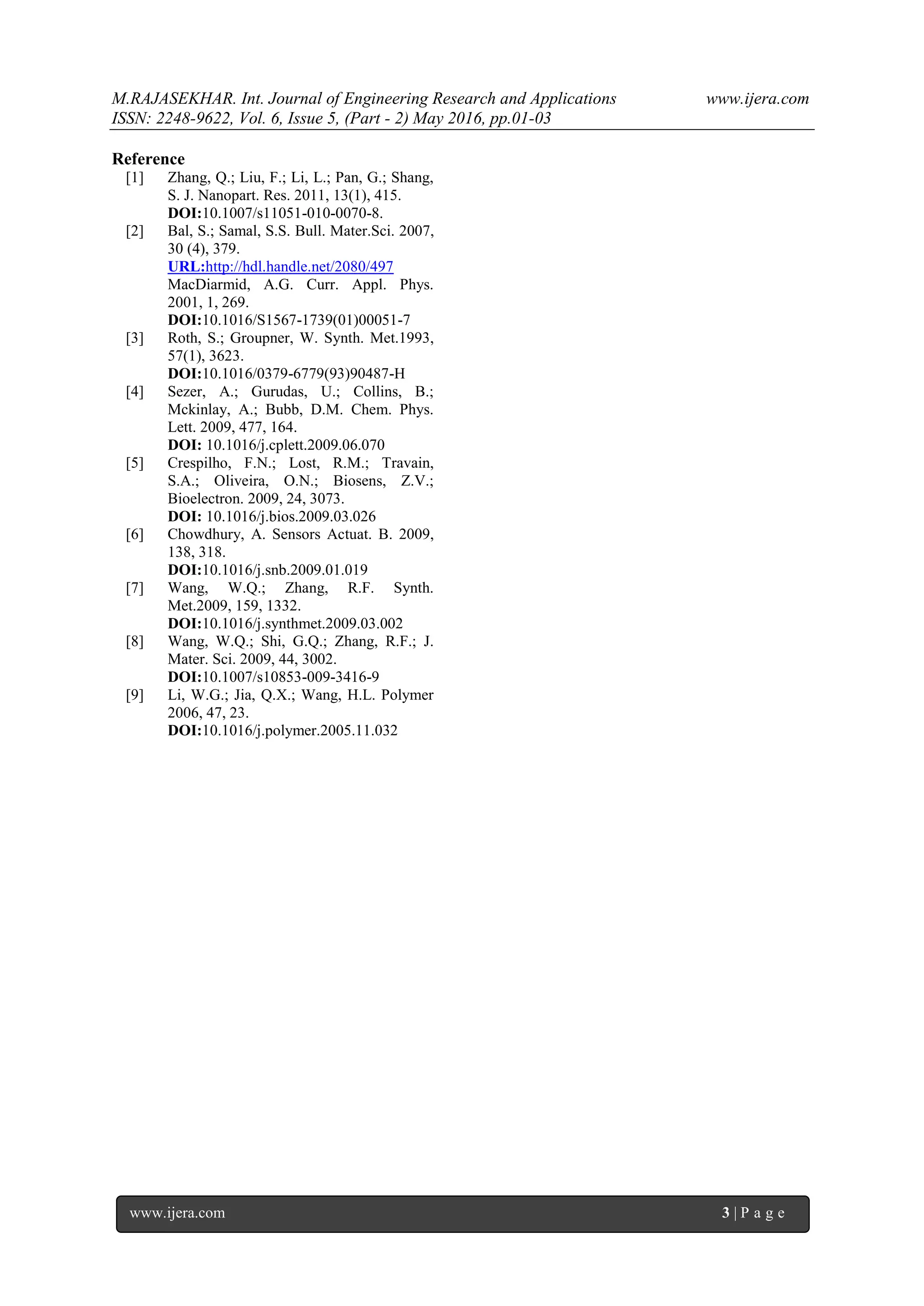 Synthesis and characterization of silver Nano composite polyaniline | PDF