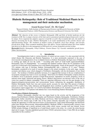 Diabetic Retinopathy: Role of Traditional Medicinal Plants in its ...