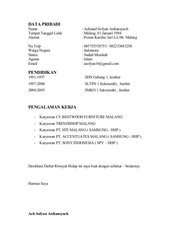 Contoh Surat Lamaran Di Pt Samsung andrealnews