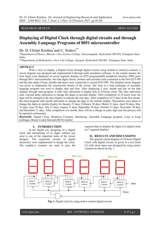 Displaying of Digital Clock through digital circuits and through ...