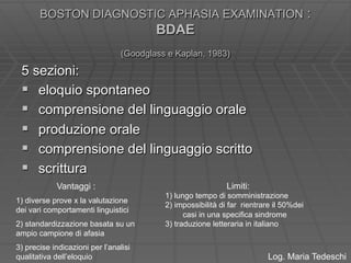valutazione comunicativa e cognitiva del paziente afasico | PDF
