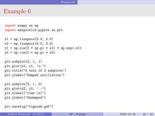 Comprehensive Introduction to Numpy for Scientific Programming | PDF