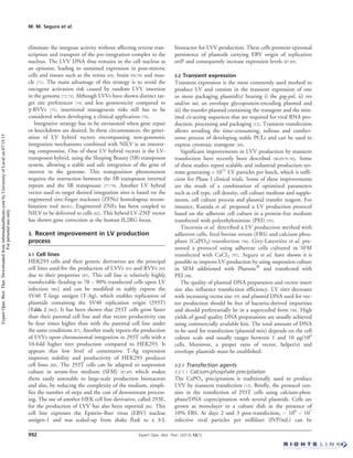 New developments in lentiviral vector design, production and ...