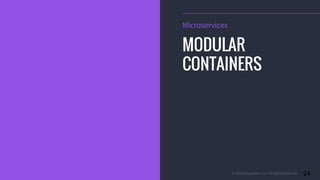 © 2016 Mesosphere, Inc. All Rights Reserved. 24
Microservices
MODULAR
CONTAINERS
 