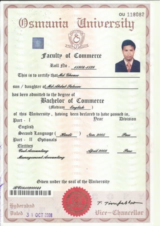 Convacation Certificate