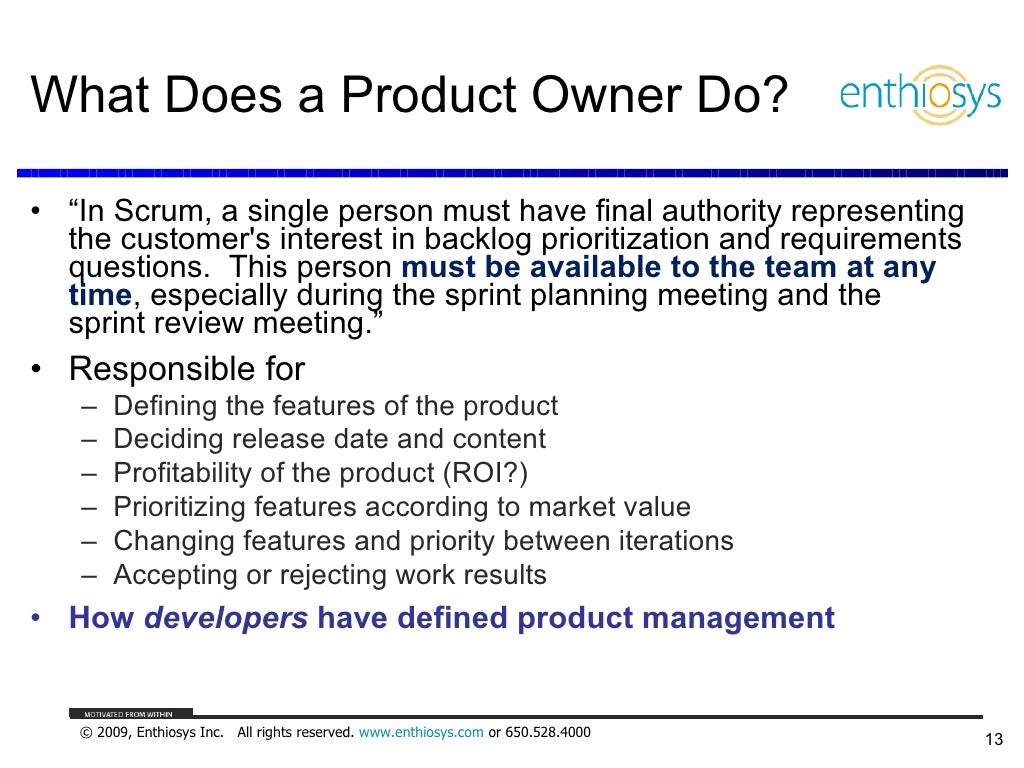 What Does a Product Owner