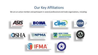 Our Key Affiliations
We are an active member and participant in several professional and trade organizations, including:
 