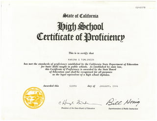 High School Diploma (01-06-84)