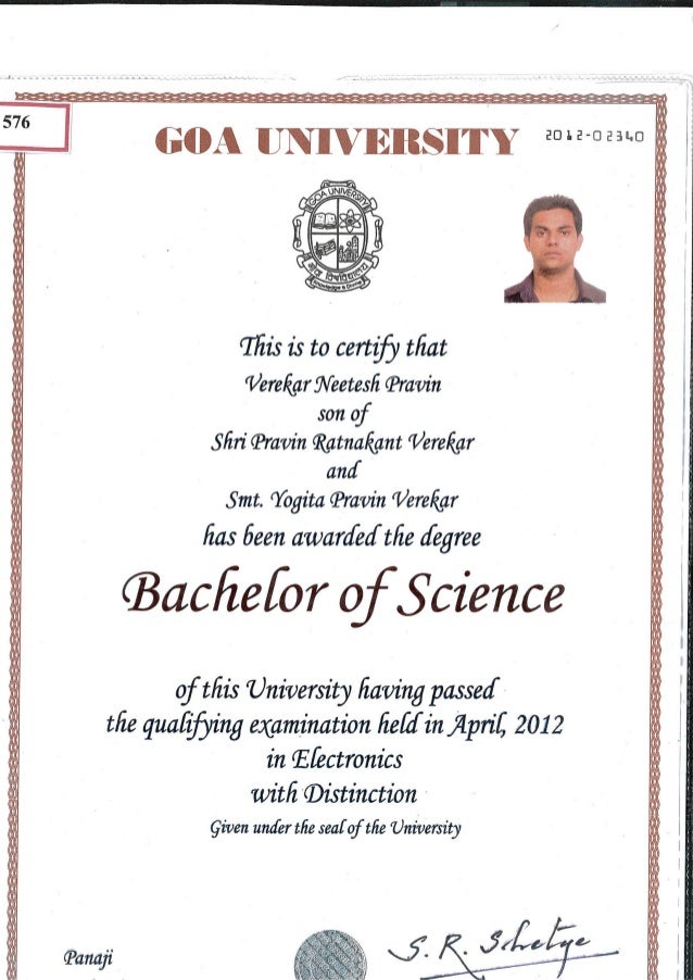 bachelor degree certificate
